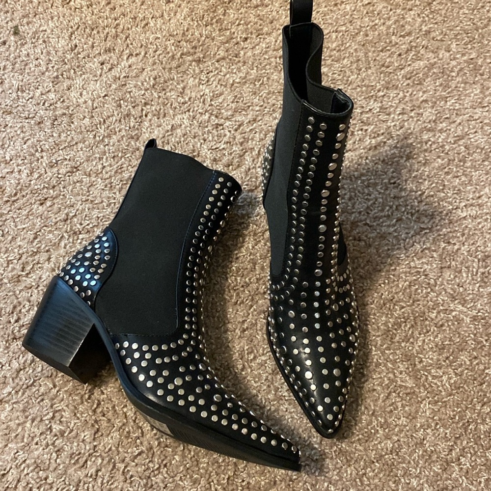 Black Stud Booties